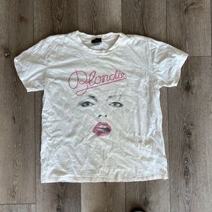 White T-Shirt with Pink 'Blondie' Graphic sz. L